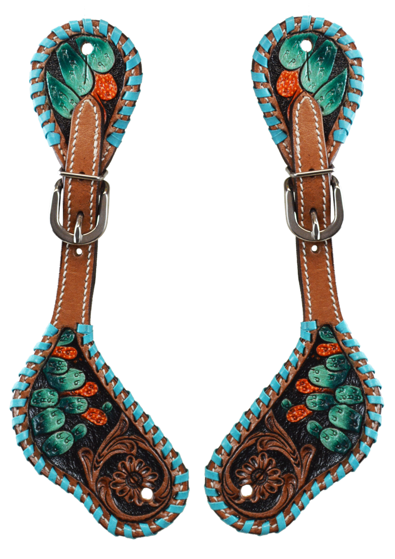 LADIES CACTUS WHIP STITCH SPUR STRAPS
