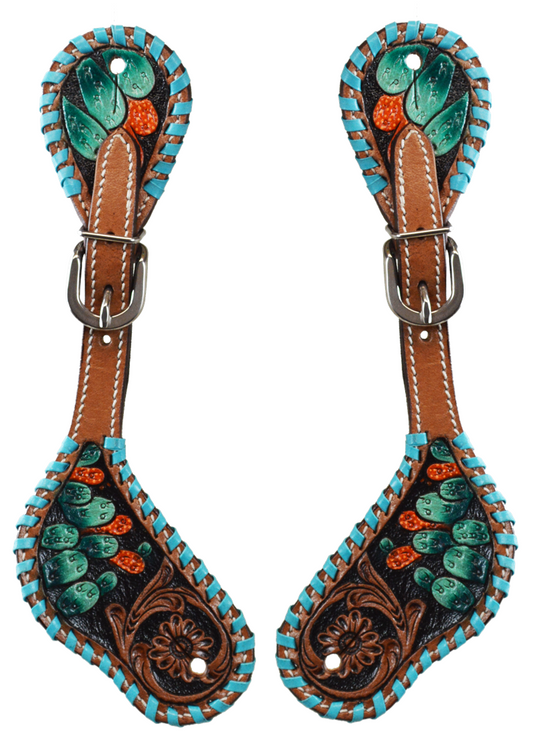 LADIES CACTUS WHIP STITCH SPUR STRAPS