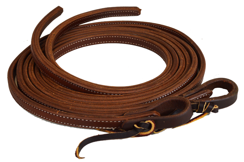 5/8" DOUBLE & STITCHED OILED HARNESS LEATHER SPLIT REINS
