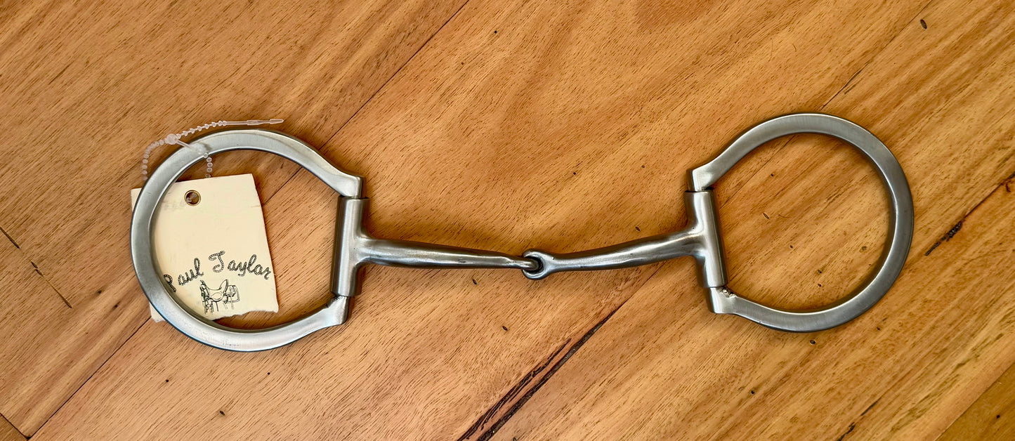 BRUSHED STEEL SMOOTH D-RING SNAFFLE BIT