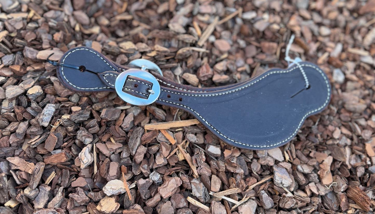 Men’s Latino shaped stitched oiled spur strap