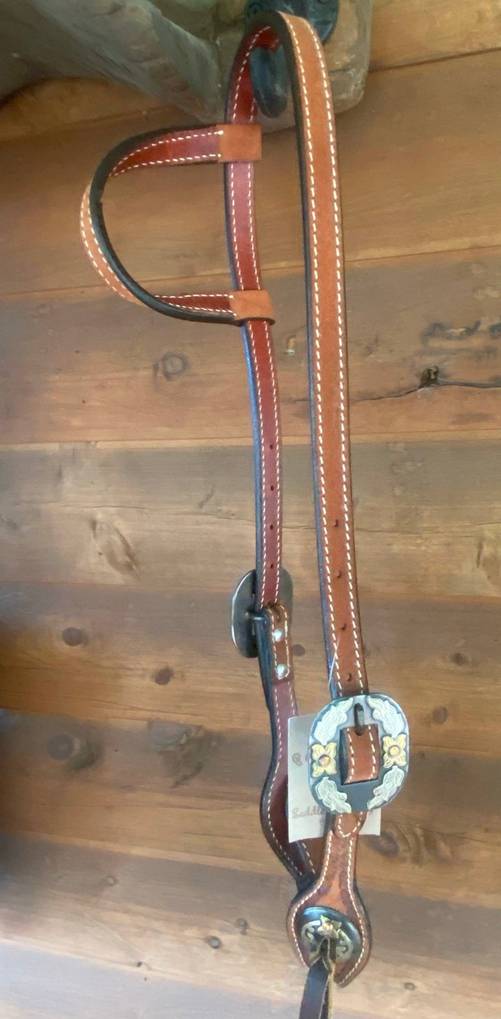 One ear bridle with floral concho and buckle