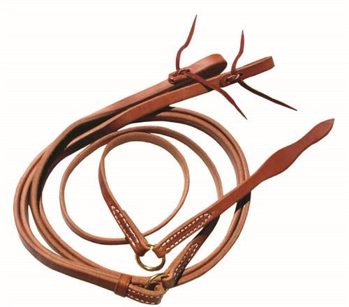 FLAT LEATHER ROMAL REINS (NATURAL)