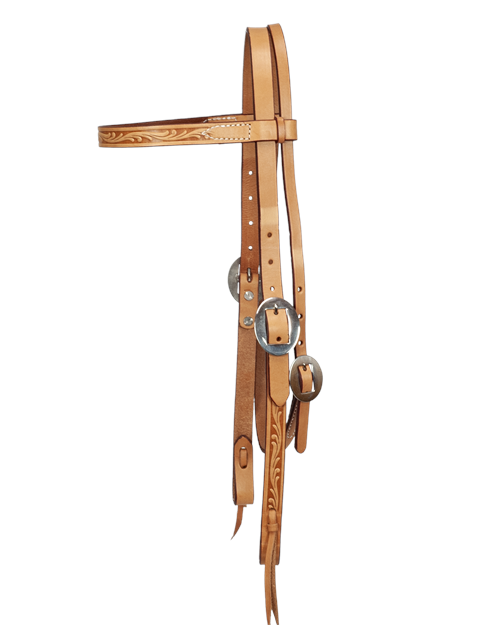 FLORAL LEATHER BROWBAND HEADSTALL bridle