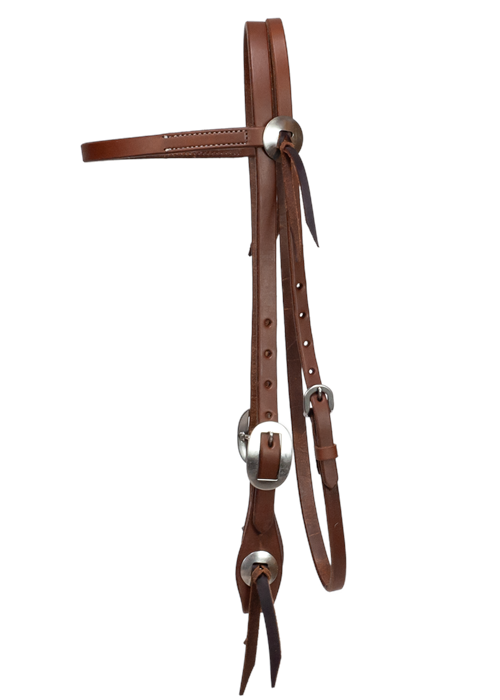 BROWBAND HEADSTALL - SS BUCKLES + CONCHOS bridle