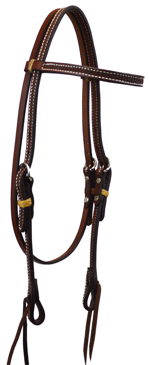 BASKETWEAVE BROWBAND HEADSTALL (DARK OIL)