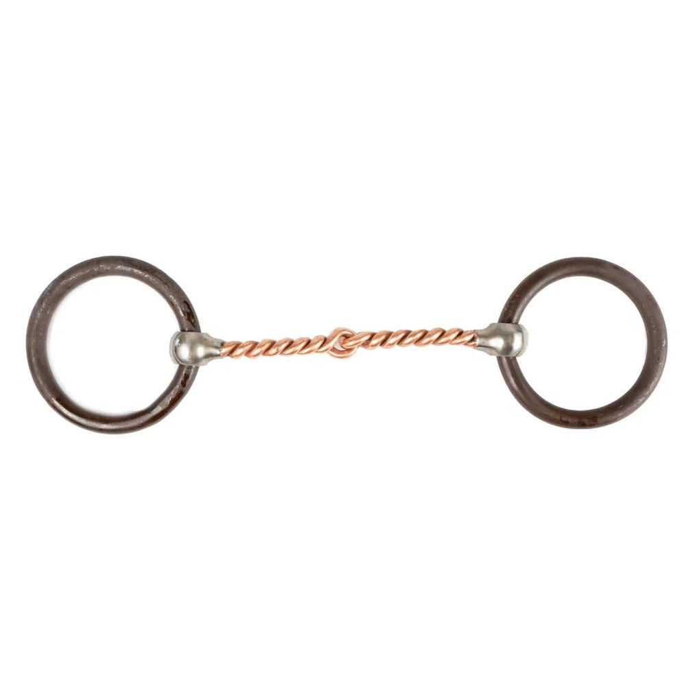 Antique Brown Loose O-Ring Twisted Copper Snaffle Mouth Bit
by Formay