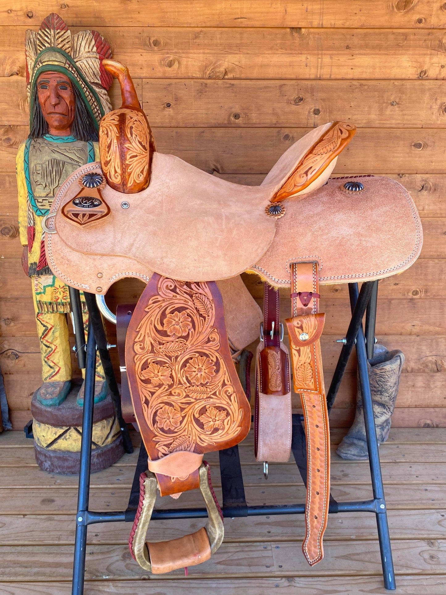 Rockin W Barrel Saddle - Rough out Filligre