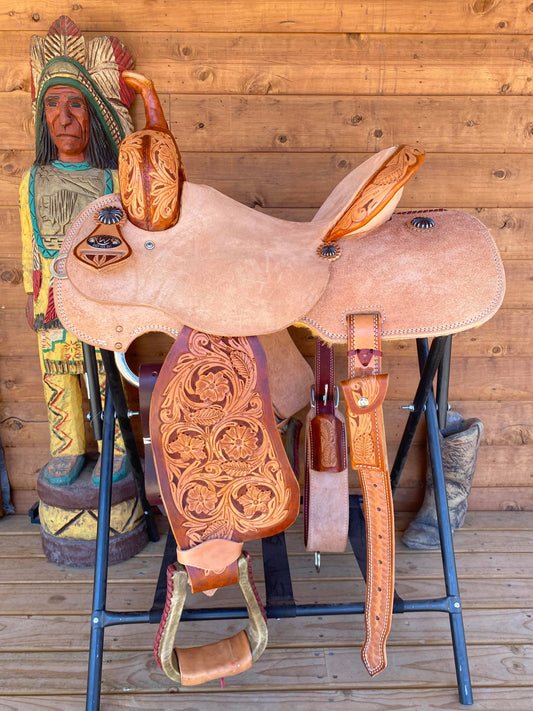 Rockin W Barrel Saddle - Rough out Filligre