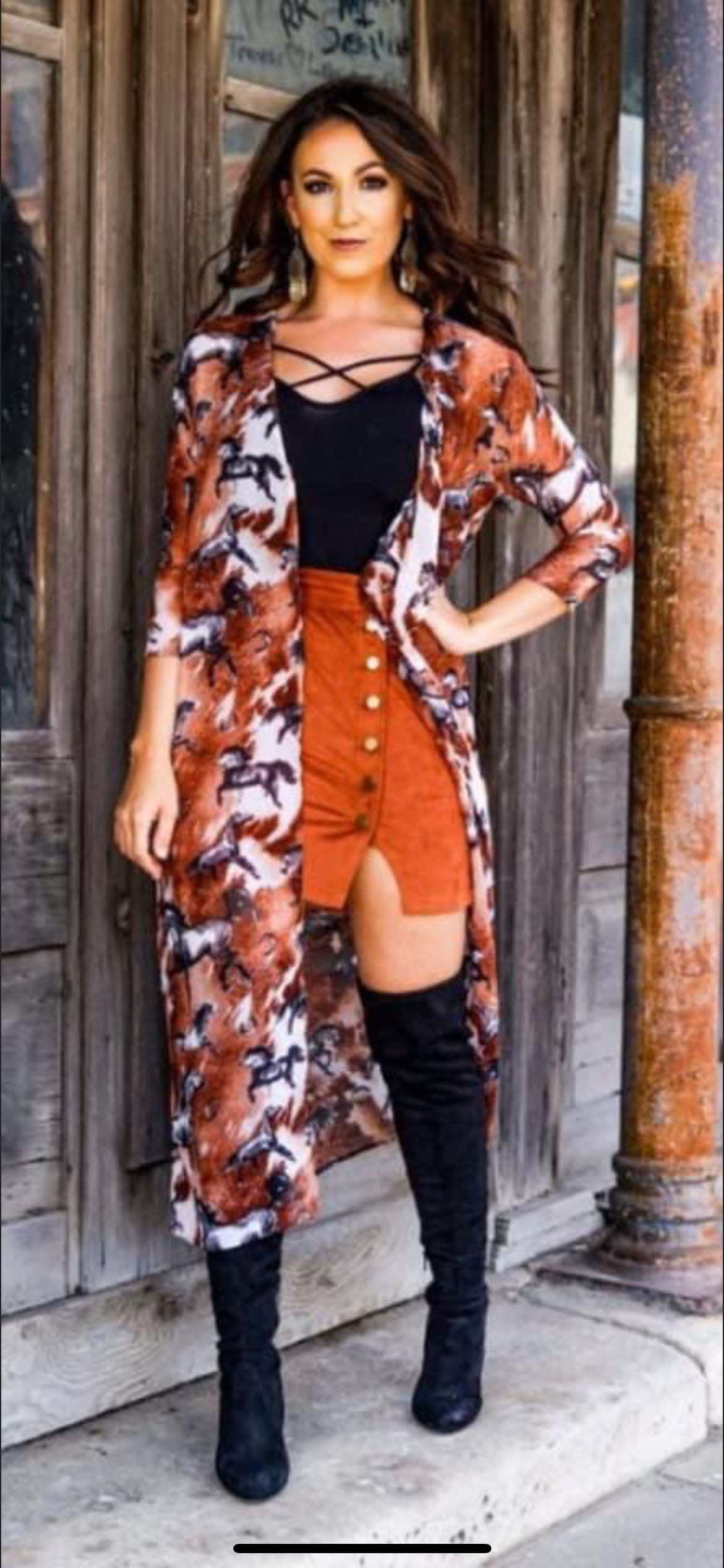 L&B Horse Print Duster