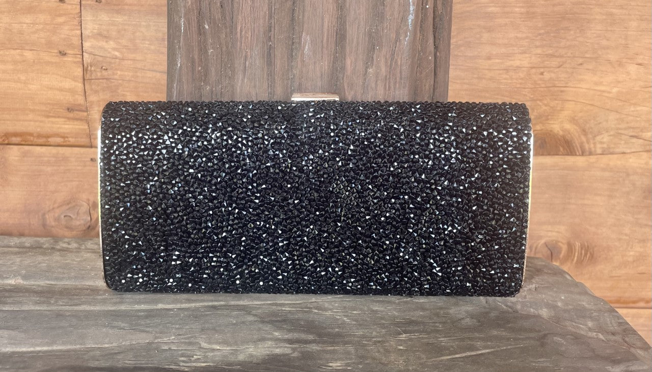 Black Rhinestone Clutch