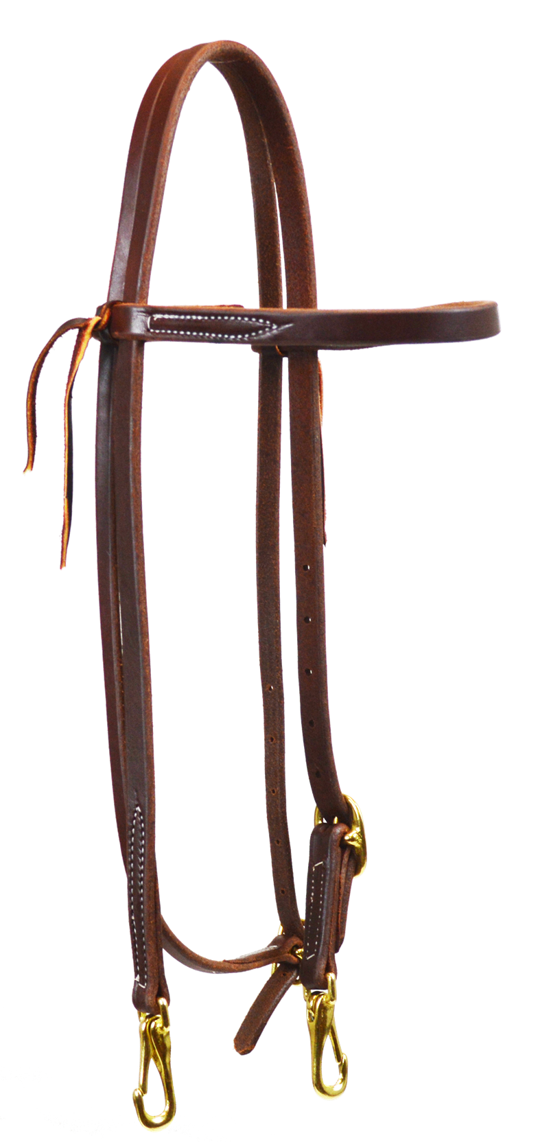 Oiled Single Buckle Browband with Snap