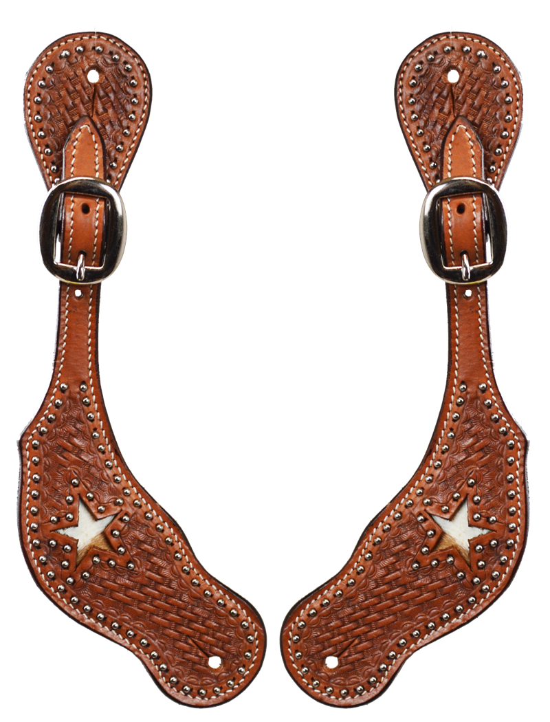 Hair On Hide Star Spur Straps