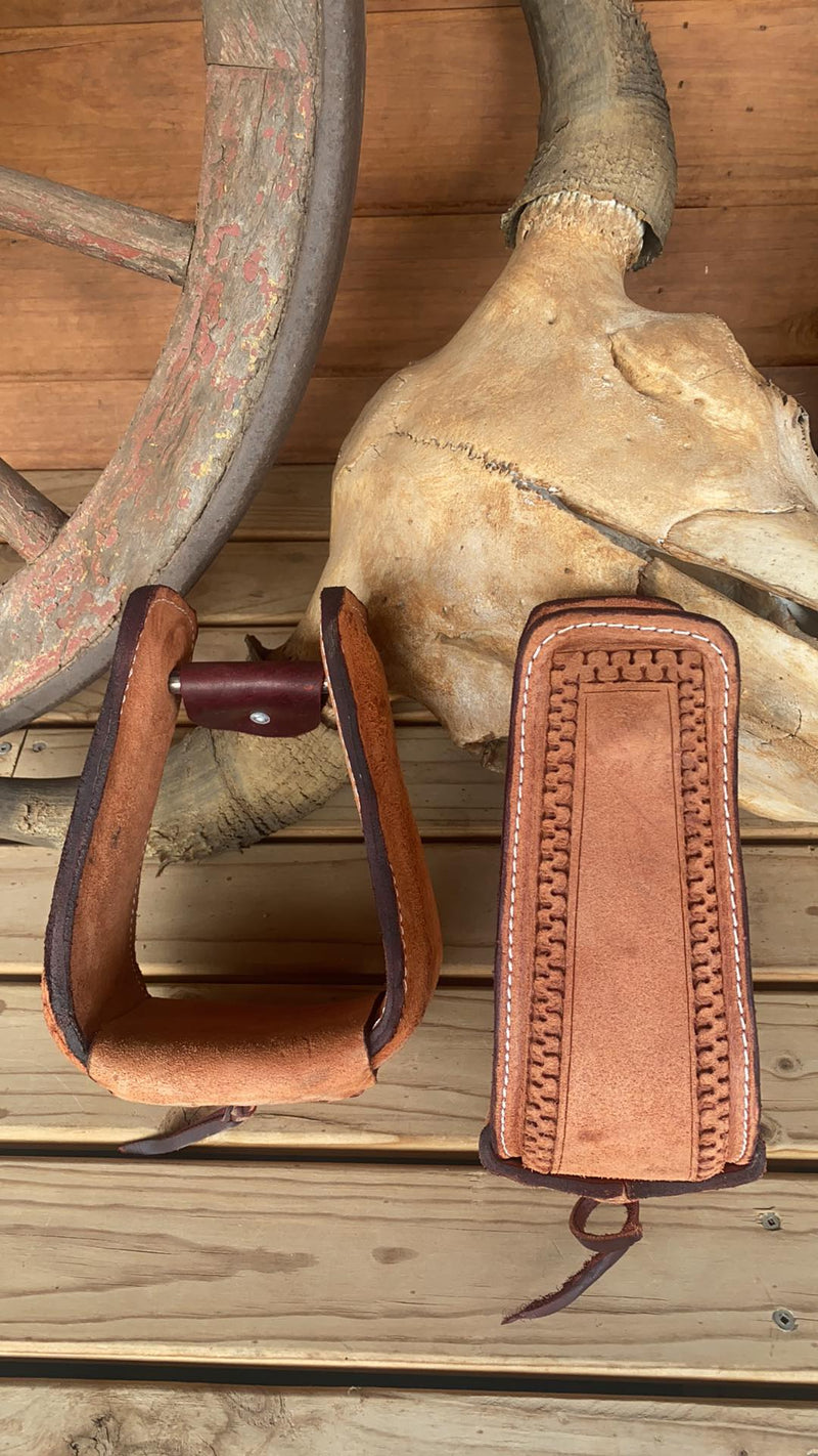 Leather with Tooling Stirrups