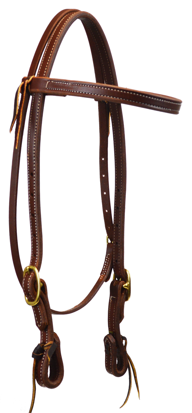 3/4" DOUBLE & STITCHED BROWBAND HEADSTALL (DARK OIL) bridle