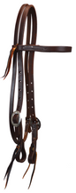 5/8" DOUBLE SS BUCKLE BROWBAND HEADSTALL (DARK OIL) bridle
