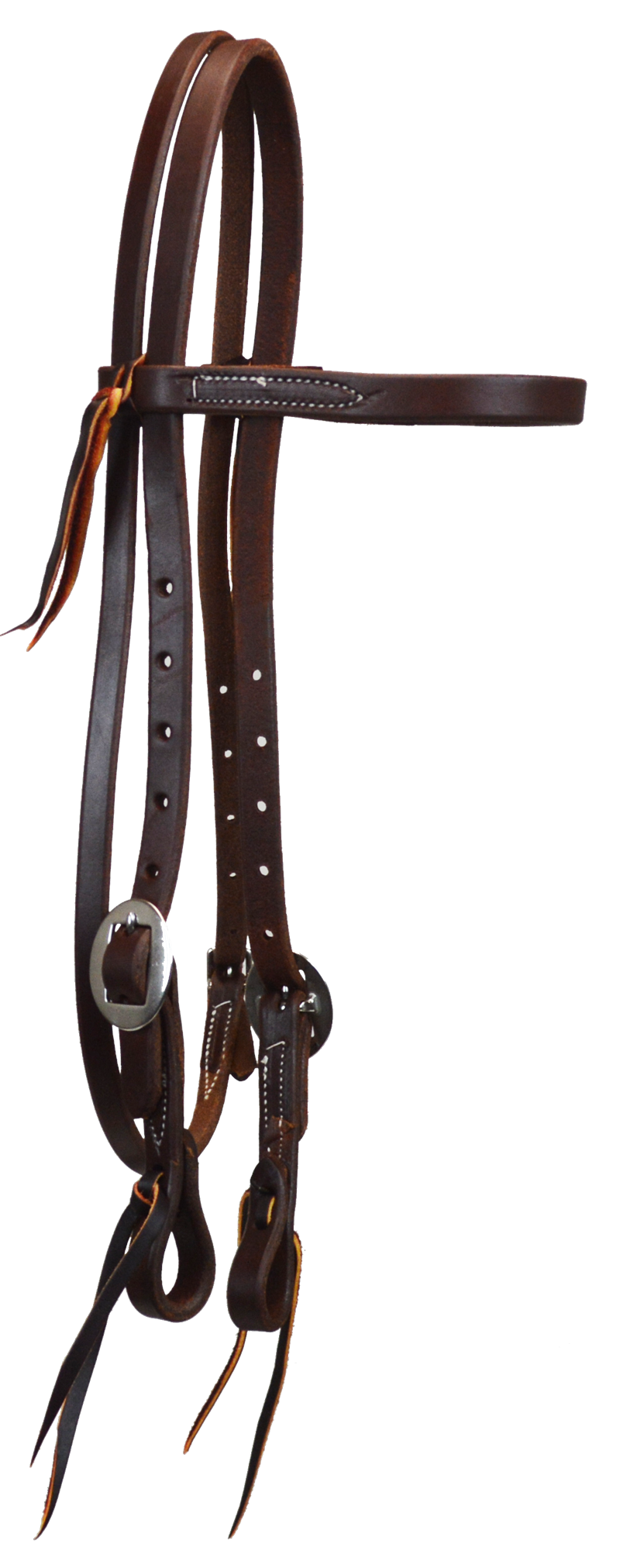5/8" DOUBLE SS BUCKLE BROWBAND HEADSTALL (DARK OIL)