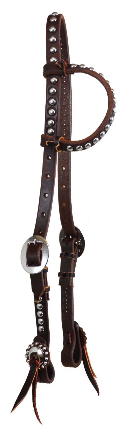 3/4" LARGE DOT SLIP EAR HEADSTALL/bridle (DARK OIL)