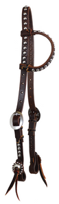 3/4" LARGE DOT SLIP EAR HEADSTALL/bridle (DARK OIL)