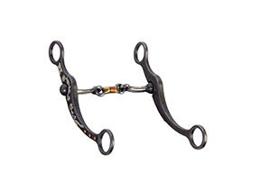 BLACK FLORAL - COPPER DOG BONE BIT