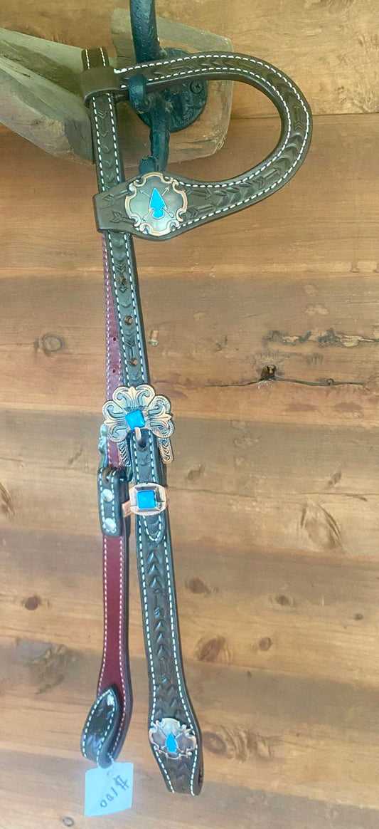Arrow tooled one ear bridle