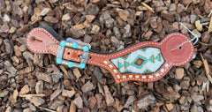 Ladies Turquoise Beaded Spur Strap