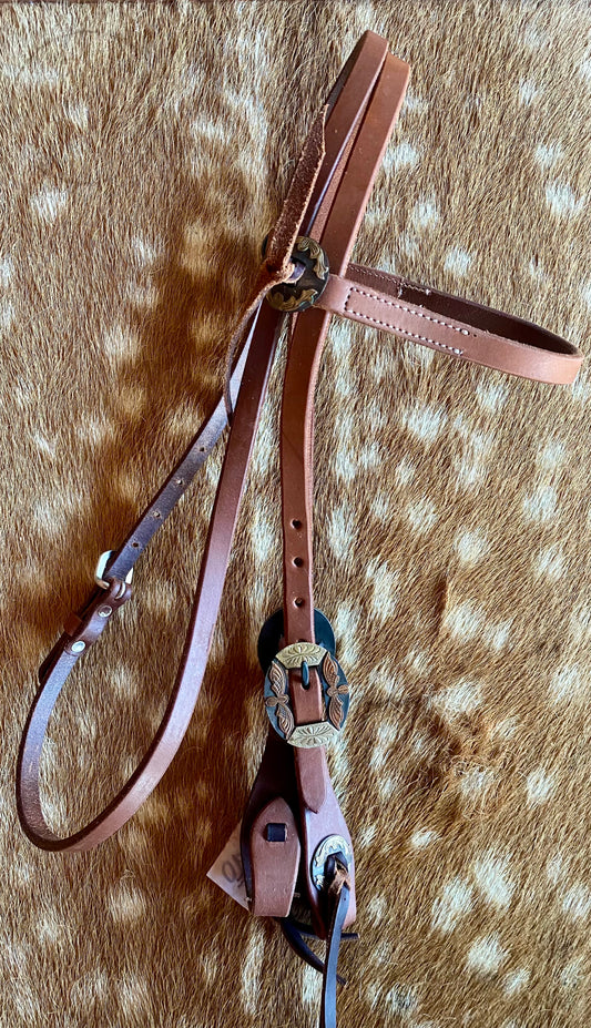 Browband bridle with antique buckle