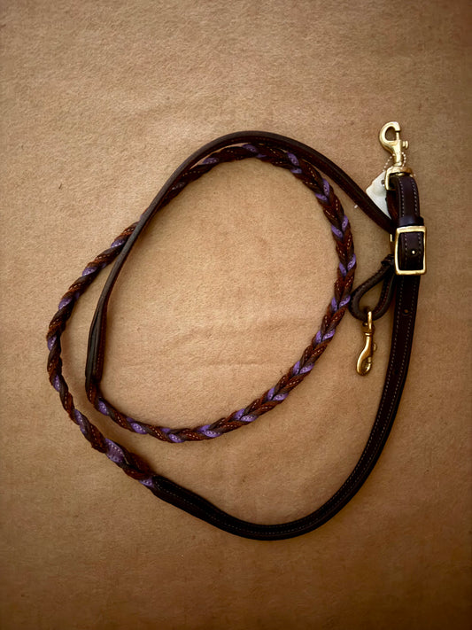 3/4” x 7 Purple Braided Center Barrel Rein