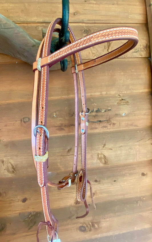 Natural Basket Weave Browband Bridle