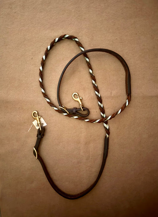 3/4” x 7 Turquoise Braided Center Barrel Rein