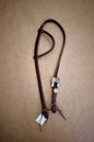 3/4” Slip Ear Bridle with Single Copper Flowers and Turquoise Buckle