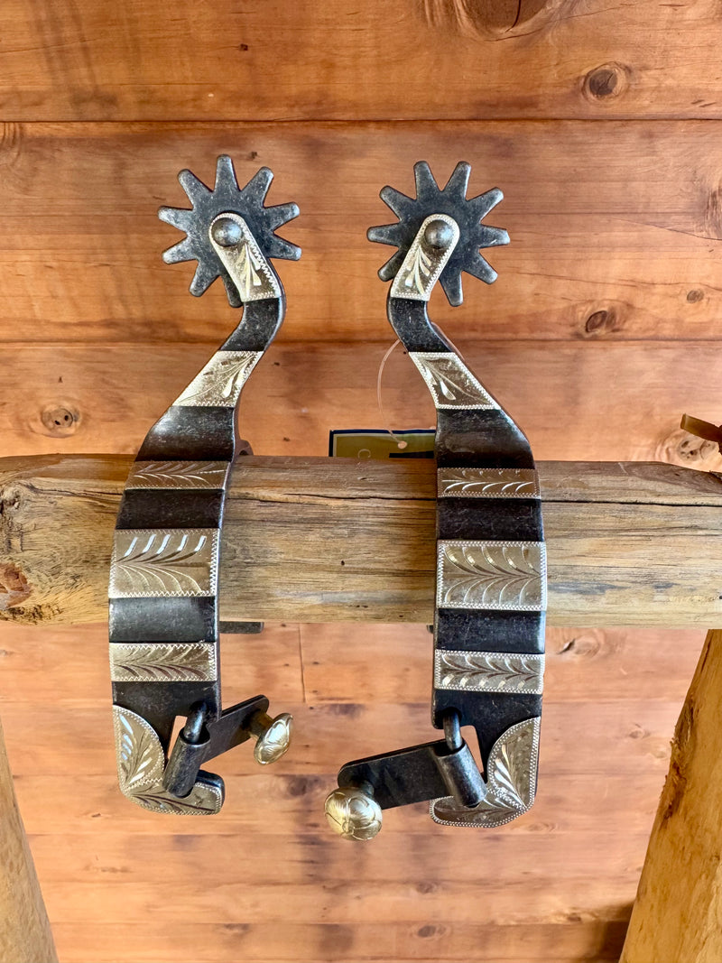 Aged Stainless Steel Leaf Banded Reiner
