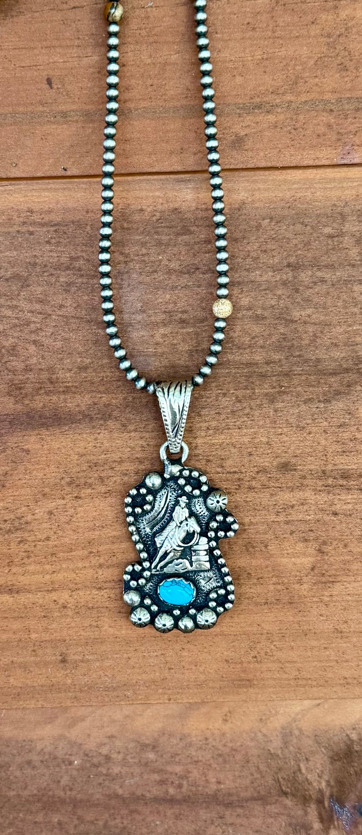 Rockin W Barrel Racer Pendent