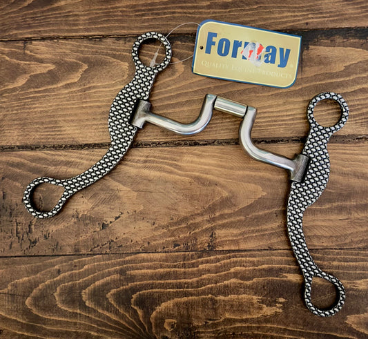 Formay Aged Stainless Steel Port Textured 5” Mouth Piece 7 1/4” Shank