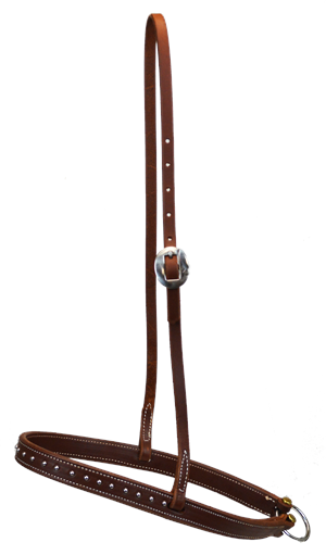 DOTTED HARNESS LEATHER TIE DOWN NOSEBAND