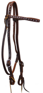 DOTTED BROWBAND HEADSTALL (DARK OIL) bridle