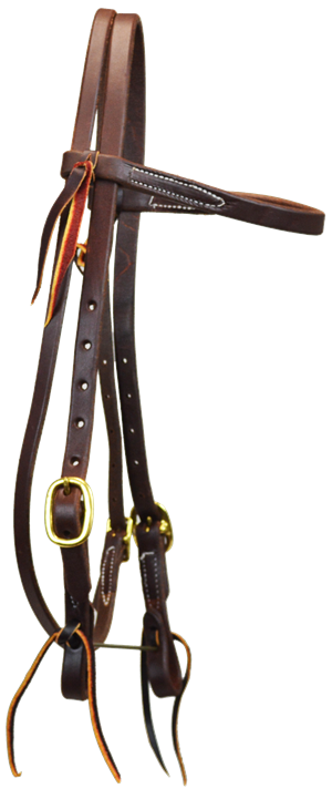 Double Buckle Browband Headstall - Dark Oil - Made in the USA! Bridle