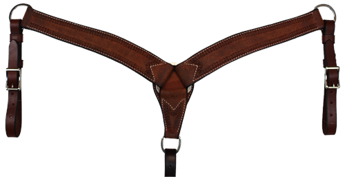 2" ROUGHOUT BRAID BORDER BREAST COLLAR (DARK OIL)