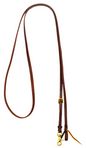1/2" ADJUSTABLE HARNESS LEATHER ROPING REIN (DARK OIL)