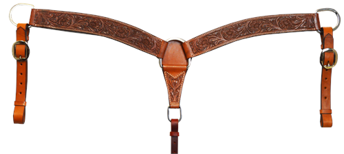 2" FLORAL TOOLED BREAST COLLAR