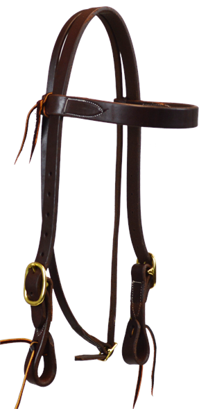 1" DOUBLE BUCKLE BROWBAND HEADSTALL (DARK OIL) bridle