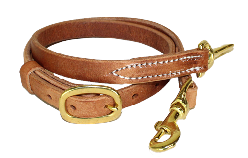 3/4" LEATHER TIE DOWN STRAP - DOUBLE SNAP (NATURAL)