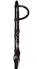 BRAIDED RAWHIDE SLIP EAR HEADSTALL - BLACK