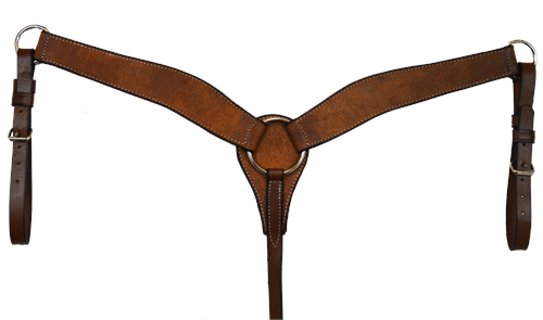 2 1/2" ROUGHOUT LEATHER BREAST COLLAR (DARK OIL)