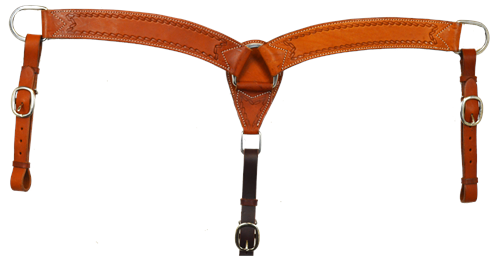 2 1/4" ROPE BORDER BREAST COLLAR - NATURAL