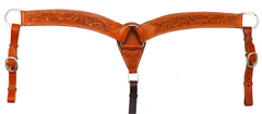 NATURAL LEATHERFLORAL TOOLED BREAST COLLAR 2 1/2