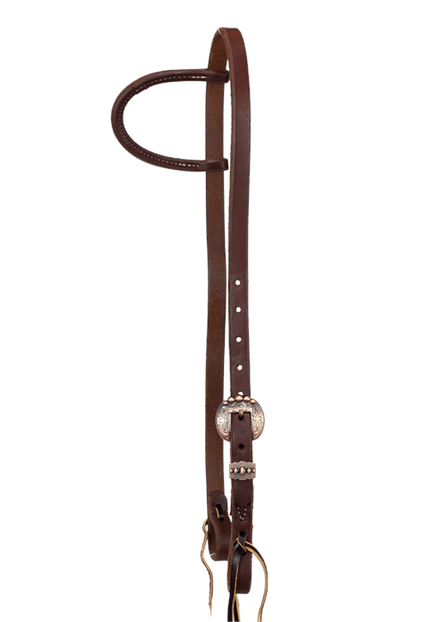 3/4" SLIP EAR BRIDLE - ANTIQUE COPPER DOTTED BUCKLE