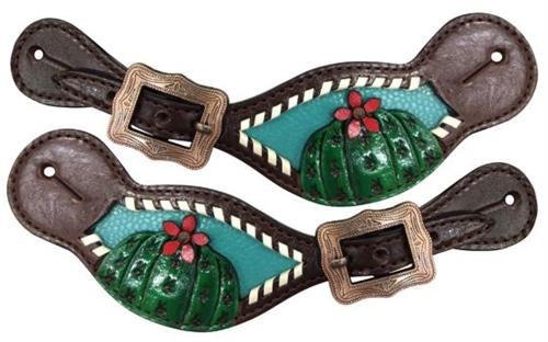 LADIES PAINTED CACTUS SPUR STRAPS