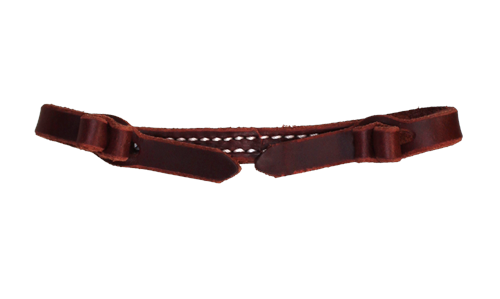 STITCHED LATIGO LEATHER BUTTON CURB STRAP