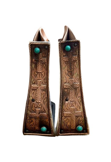 Stirrup Copper Cross & Turquoise